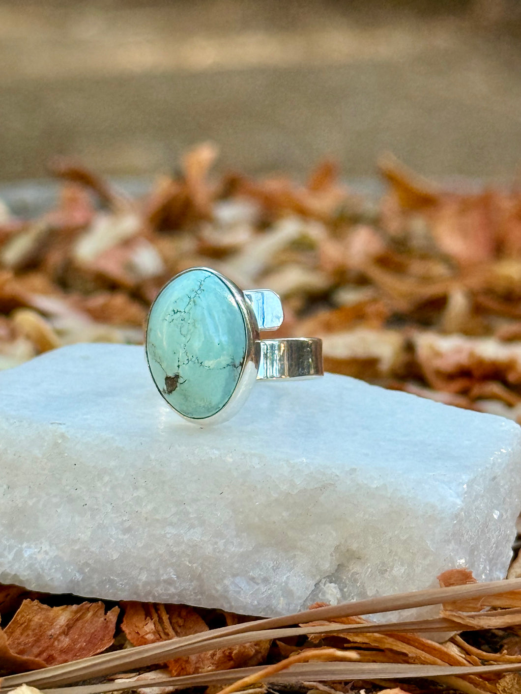 Oval Turquoise Silver Ring – Handmade Jewelry