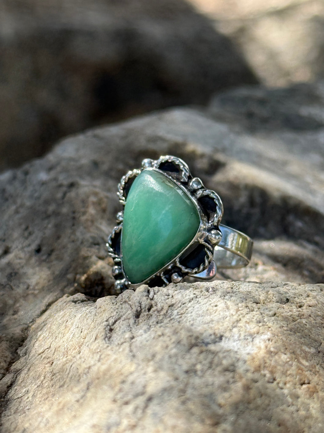 Green Aventurine Sterling Silver Ring – Stone of Opportunity & Prosperity