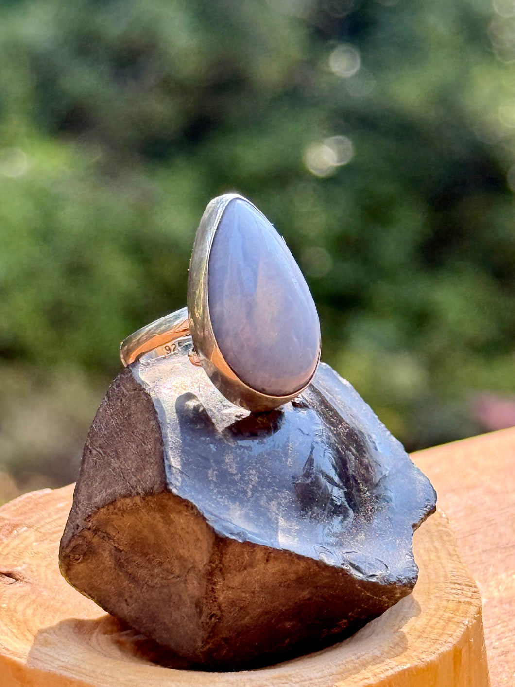 Moonstone Teardrop Sterling Silver Ring – One of a Kind