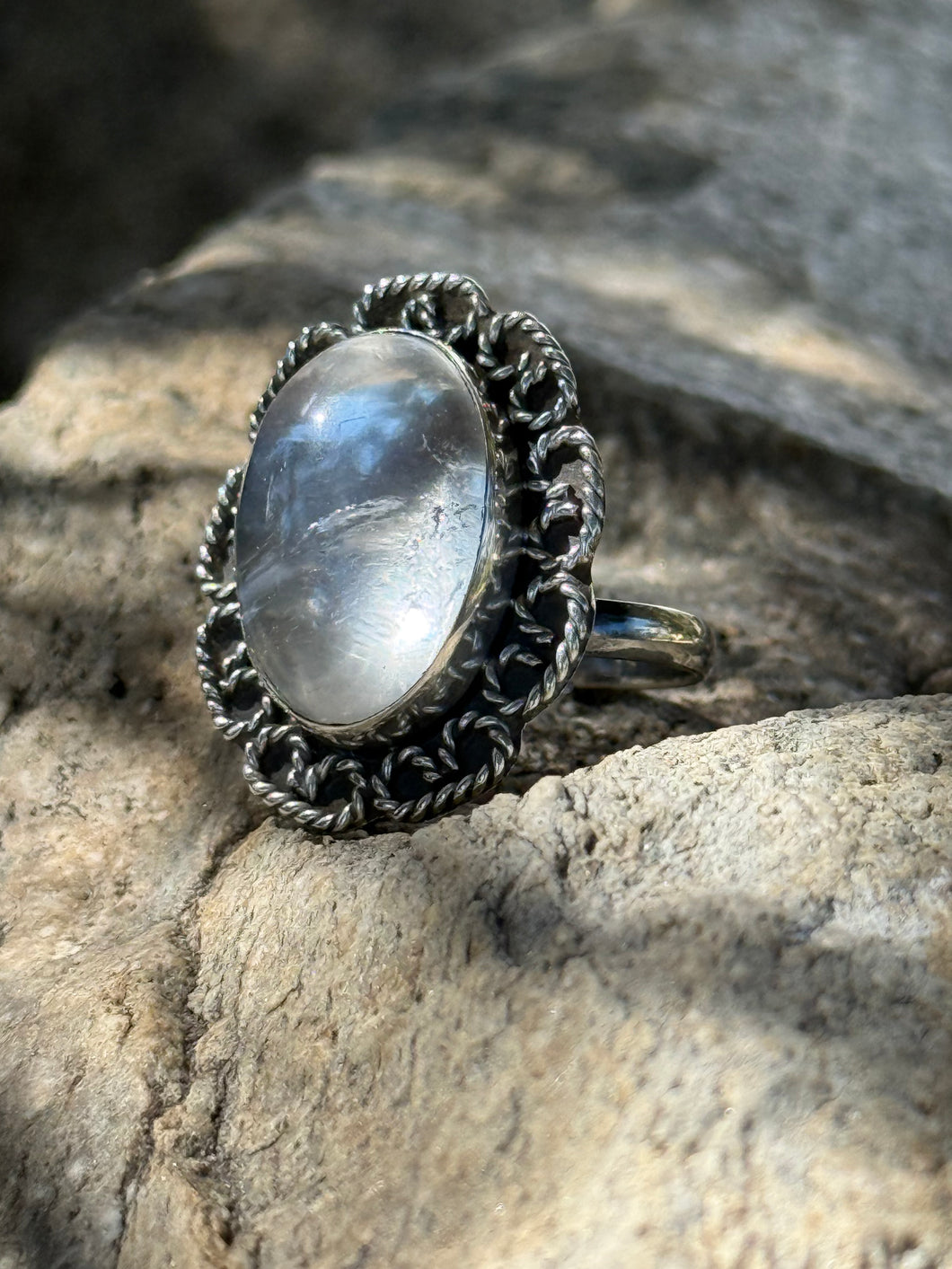Moonstone Sterling Silver Ring – Stone of Intuition & Feminine Energy