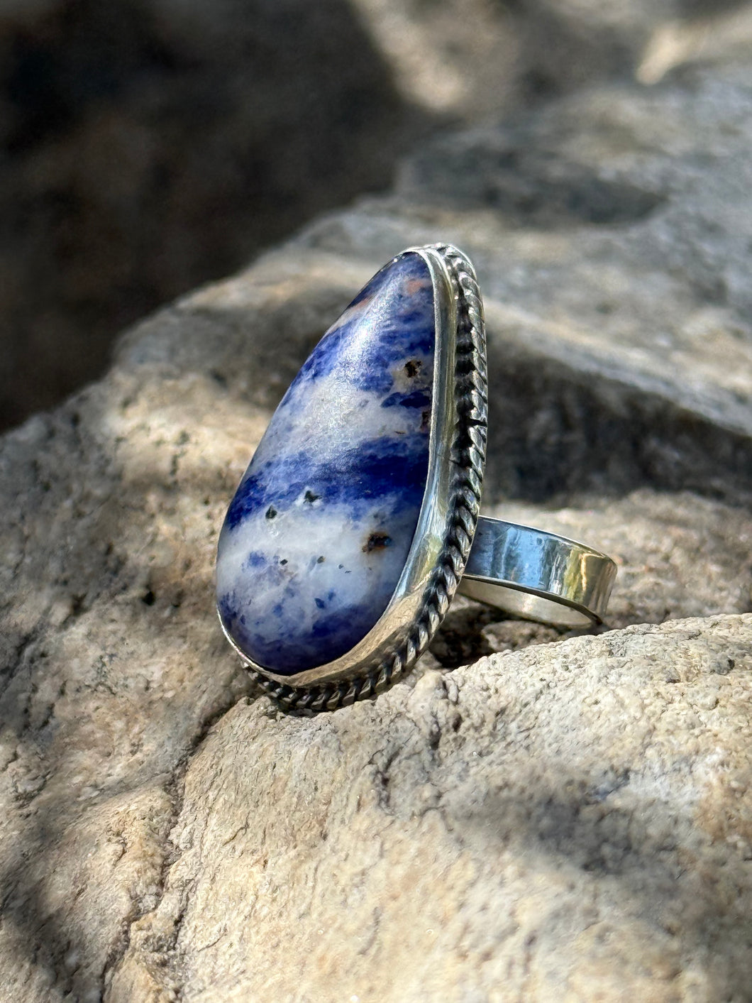 Sodalite Sterling Silver Ring – Stone of Truth & Harmony