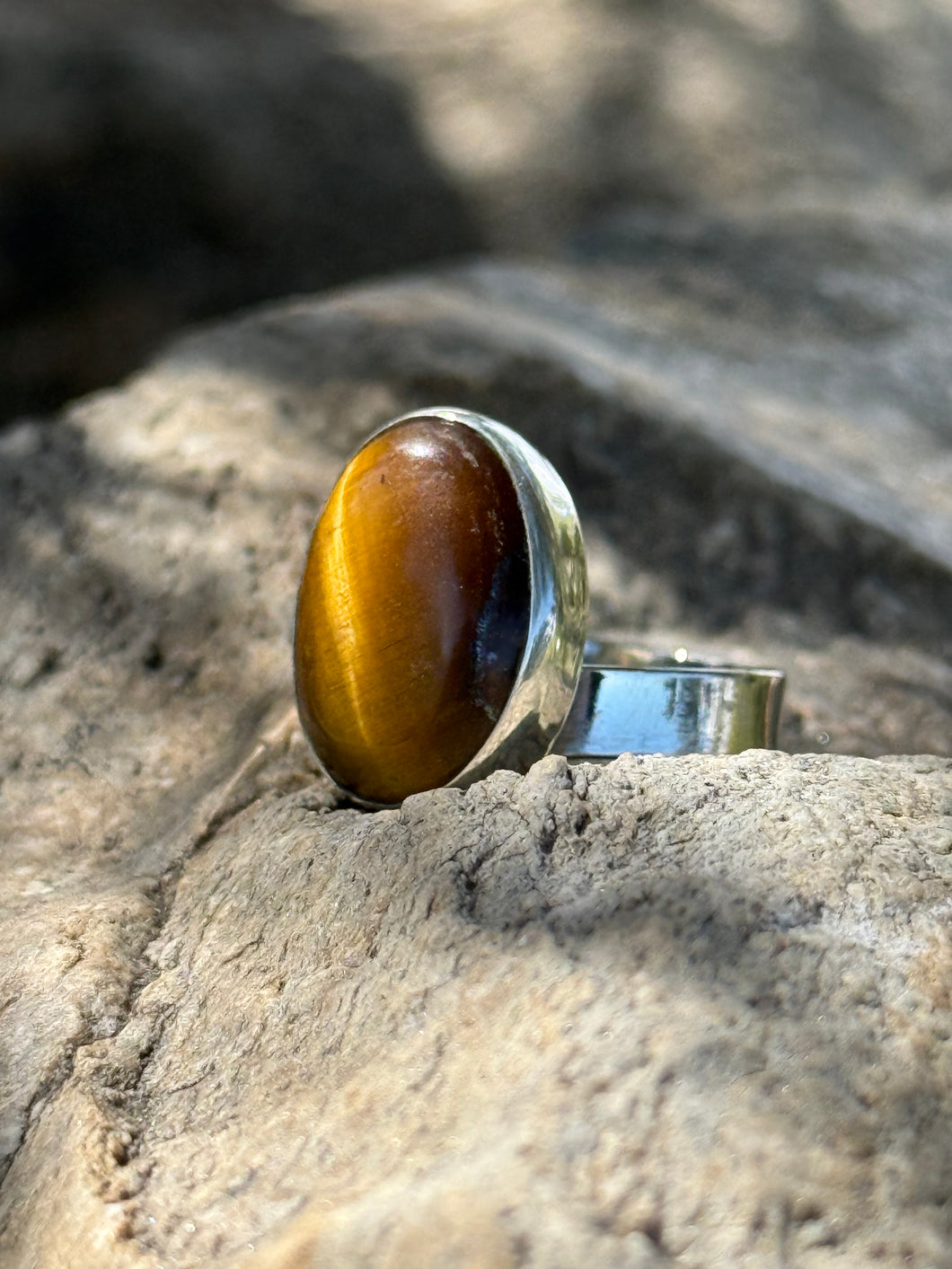 Tiger’s Eye Sterling Silver Ring – Stone of Courage & Protection