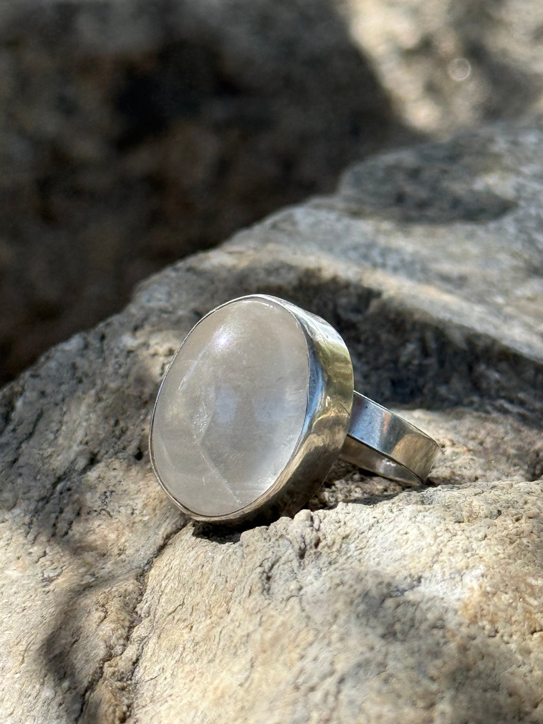 White Quartz Sterling Silver Ring – Stone of Clarity & Healing