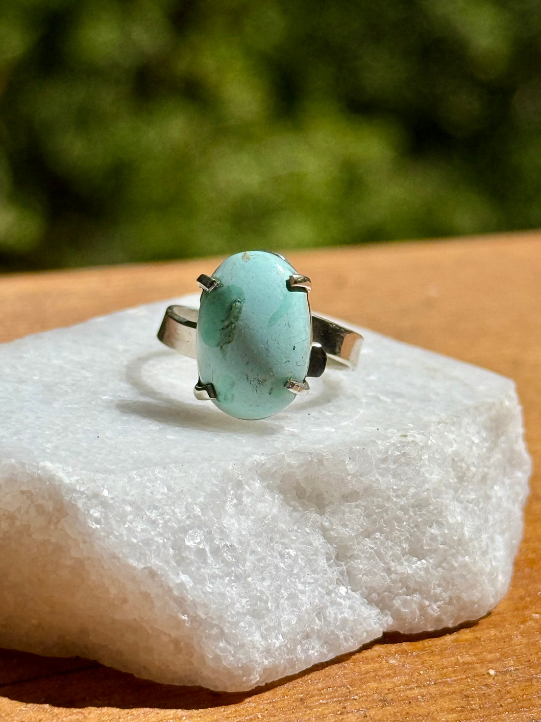 ✨ Oval Chrysoprase Sterling Silver Ring – One of a Kind ✨