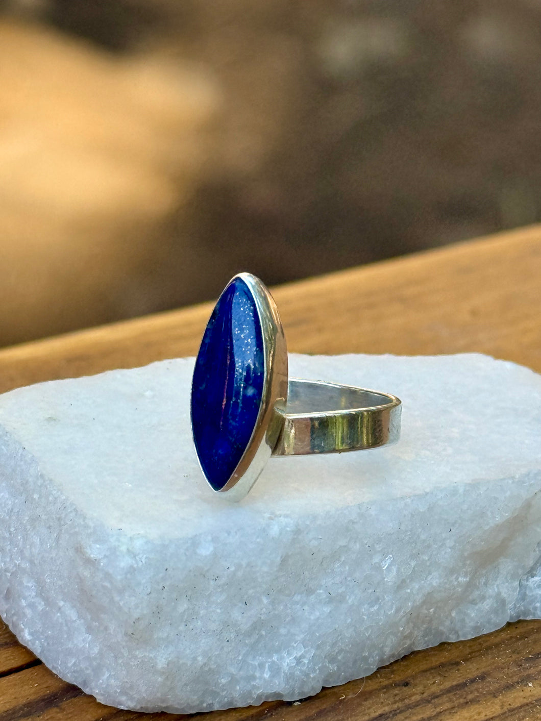 Lapis Lazuli Marquise Sterling Silver Ring
